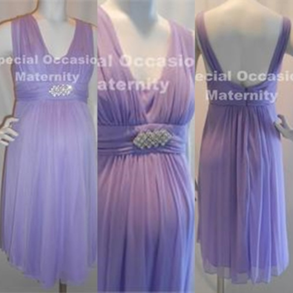 Misses Cocktail Chiffon Vneck Maternity Dress NWT - Picture 1 of 4